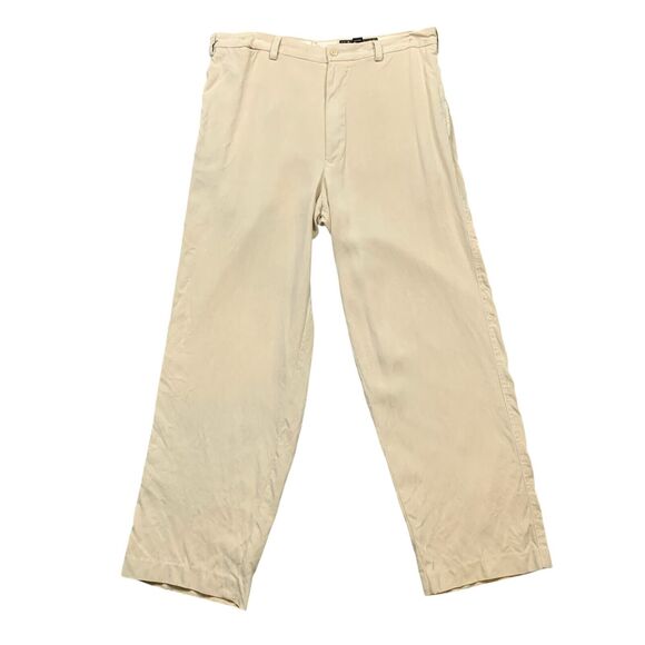 Nat Nast Pants Mens 35 Sand Silk Luxury Originals Relaxed Straight High Rise - Picture 1 of 12